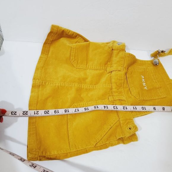 DKNY Toddler girl size 6x mustard overall dress - Picture 6 of 9